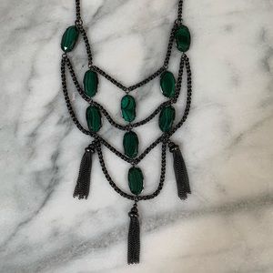 Kendra Scott Necklace Gunmetal Malachite